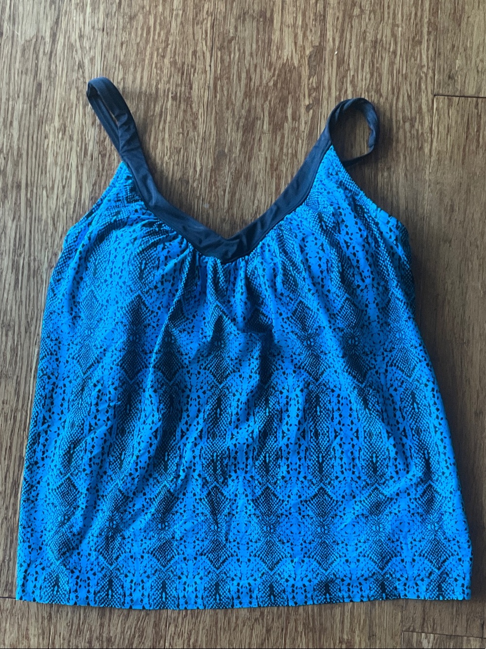 Coco Reef Blue Snake-Pattern Tankini 34E